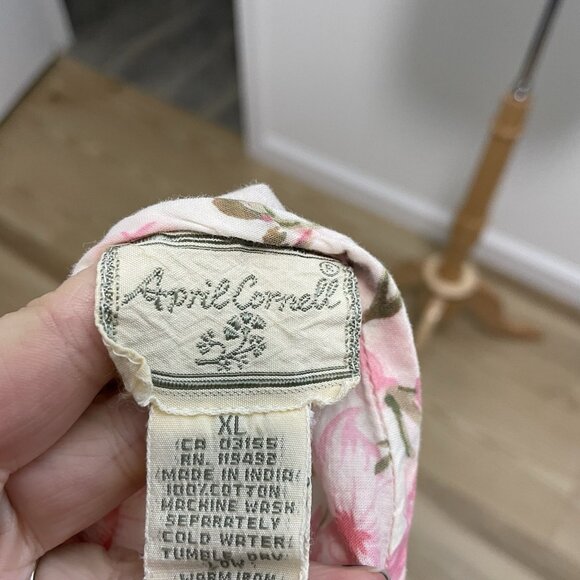 APRIL CORNELL Vintage Cottagecore Romantic Nightgown Sleep Dress Pink size XL - Picture 7 of 7